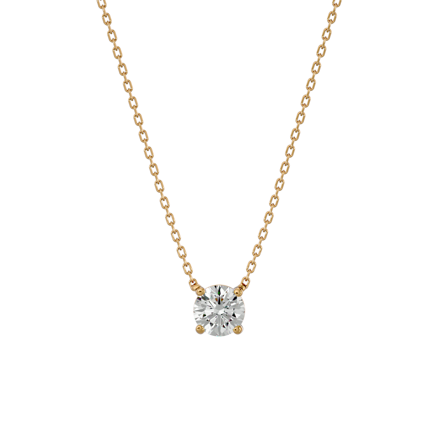 Natural Diamond Solitaire Pendant Set