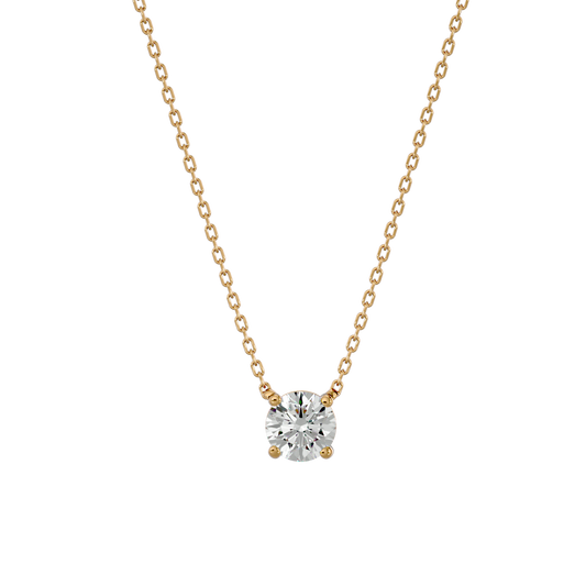 Natural Diamond Solitaire Pendant Set