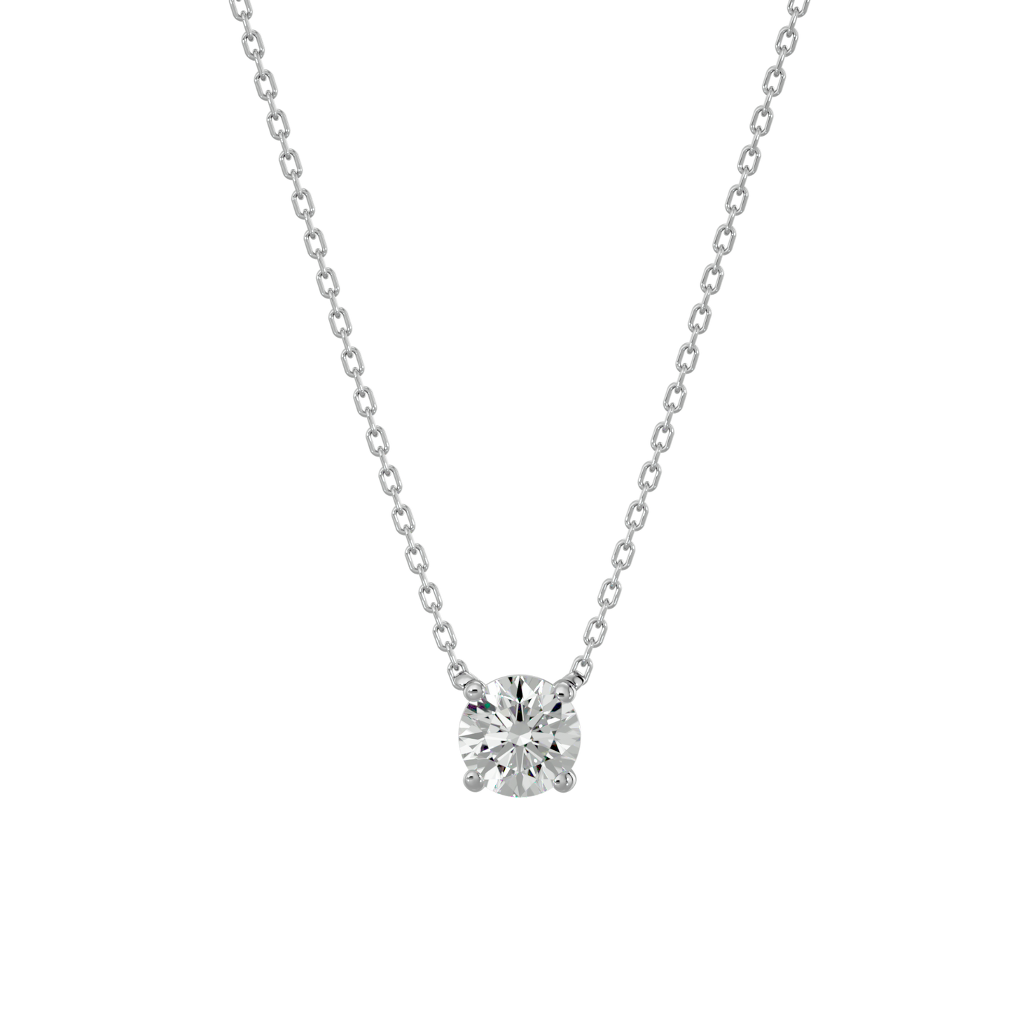Natural Diamond Solitaire Pendant Set
